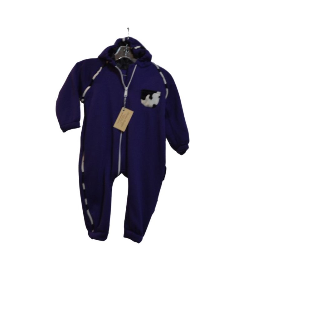 Jumper Purple Solid Hoody Front Pocket 2-ends-Zip Durable Easy-Wash Comfy 1.5-3T